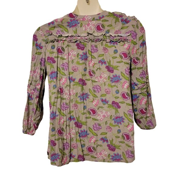 Matilda Jane L Gray Pink Floral V Neck Top THINKING OUT LOUD - Picture 4 of 7